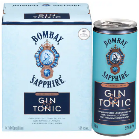 Bombay Sapphire Gin & Tonic 4Pk