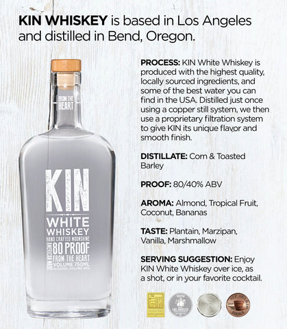 Kin White Whiskey Hand Crafted Moonshine